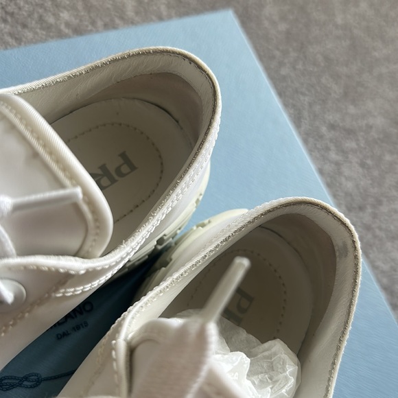 Platform Prada sneakers. Double Wheel nylon gabardine. White, women size 36 US 6 - Picture 3 of 6